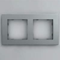 IRIDIUM Рамка на 2 пост, серебристый, Berlin 01, 01P202