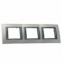 MGU66.006.239 - UNICA TOP РАМКА 3-постовая, горизонтальная, ГРАФИТ/НИКЕЛЬ MGU66.006.239 - UNICA TOP РАМКА 3-постовая, горизонтальная, ГРАФИТ/НИКЕЛЬ