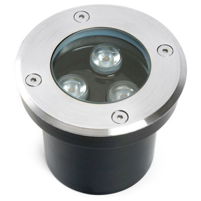 Светильник тротуарный 3W, AC12-24V, 3000К, D100*H80mm, внутренний диаметр: 70mm, IP67, SP2801, Feron 48452