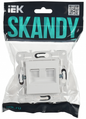 SKANDY Роз. комп. 2-ая RJ45 кат.5E SK-K03W арк. бел. IEK, SK-K20-1-K01