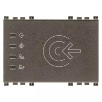 Vimar Считыватель транспондерных ключей, устанавливаемый снаружи комнат, стандарт KNX, 2 выхода реле NO 4 A 24 V~, 2 входа, питание 12-24 V~ 50-60 HZ E 12-2, Metal, 19457.M