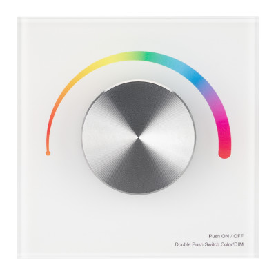 Панель SMART-P8-RGB-G-IN White (12-24V, 3x4A, Rotary, 2.4G) (Arlight, IP20 Пластик, 5 лет), 033764