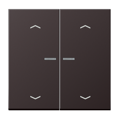 Клавиша для KNX кнопки, 2 группы, с окошком с символами «стрелки»; металл; дарк, AL102KO5PD