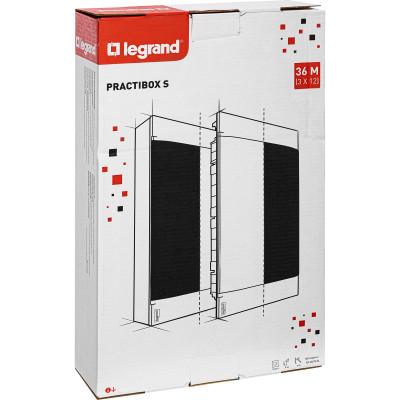 Legrand Practibox S Пластиковый щиток Встраиваемый 3X12 Дымчатая дверь, 135553