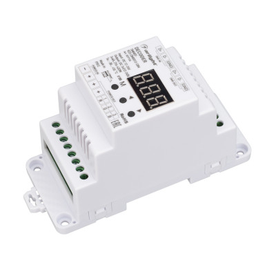 Декодер SMART-K23-DMX512-DIN (12-24V, 3x6A) (Arlight, IP20 Пластик, 5 лет), 027126