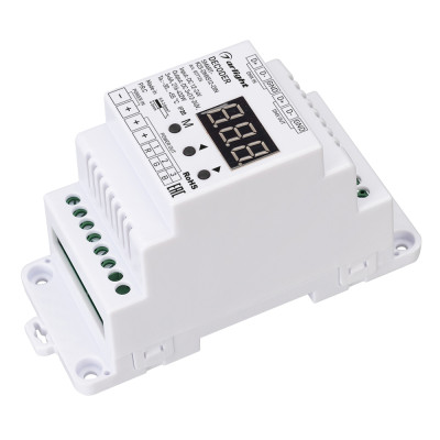Декодер SMART-K23-DMX512-DIN (12-24V, 3x6A) (Arlight, IP20 Пластик, 5 лет), 027126