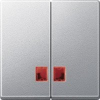 SM Клавиша 2-ная с 2-мя красн. линзами, алюм.