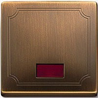 SD Клавиша 1-ная с линзой (компл. 5 линз),  античн. латунь