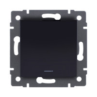 Выключатель 1-клавишный 10А/250В с LED подсветкой, изогнутый, черный Kollinger REA-R-002BK для Aspekt, Eleganz, Reflex Выключатель 1-клавишный 10А/250В с LED подсветкой, изогнутый, черный Kollinger REA-R-002BK для Aspekt, Eleganz, Reflex