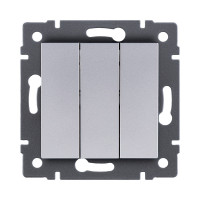Выключатель 3-клавишный 10А/250В, серый Kollinger REA-S-012GY для Aspekt, Eleganz, Reflex Выключатель 3-клавишный 10А/250В, серый Kollinger REA-S-012GY для Aspekt, Eleganz, Reflex