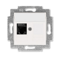 5014H-A61017 68W - Розетка информационная ABB Levit RJ45 категория 6 и заглушка жемчуг - 2CHH296117A6068