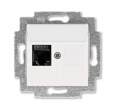 5014H-A61017 68W - Розетка информационная ABB Levit RJ45 категория 6 и заглушка жемчуг - 2CHH296117A6068