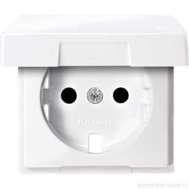 SM Накладка со шторк. и крышк. для розетки 2К+З 16А 250В~, активн. бел.