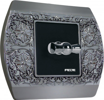 Fede Выключатель 1-клавишный, тумблерный, цвет черный -  Graphite, серия San Remo