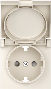 Donel A07 матовый кремовый накладка для розетки Schuko с заземлением, с крышкой, 16A 250 В~, серия DB, DE45431