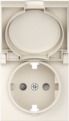 Donel A07 матовый кремовый накладка для розетки Schuko с заземлением, с крышкой, 16A 250 В~, серия DB, DE45431