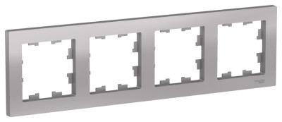 ATN000304 - ATLASDESIGN 4-постовая РАМКА, универсальная, АЛЮМИНИЙ, Systeme Electric