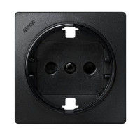 Simon S73Loft Накладка со шторками на мех-зм розетки 2К+З 73432-39, графит, 73041-62