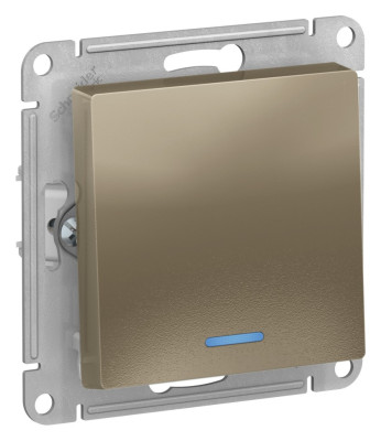 ATN000513 - ATLASDESIGN 1-клавишный ВЫКЛЮЧАТЕЛЬ с подсветкой, сх.1а, 10АХ, механизм, ШАМПАНЬ, Systeme Electric