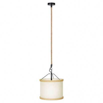 LUSSOLE GRIFFIN Подвесной светильник, цвет основания - черный, плафон - ткань (цвет - бежевый), 1x60W E27, LSP-8051