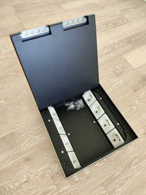 Люк напольный на 8 модулей, металлический, h=85мм, крышка с углублением 17 мм, TIMIUX, нержавеющая сталь, EU8H85U ST