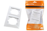 Рамка 2-х постовая вертикальная белая "Лама" TDM Electric, SQ1815-0033