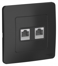 BLNIS045456 - BLANCA С/У РОЗЕТКА двойная компьютерная RJ45, кат.5E, АНТРАЦИТ, Systeme Electric
