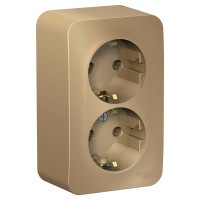 BLANCA О/У РОЗЕТКА двойная с заземл. без штор. ИЗОЛ.ПЛ.,16А, 250В, ТИТАН BLANCA О/У РОЗЕТКА двойная с заземл. без штор. ИЗОЛ.ПЛ.,16А, 250В, ТИТАН