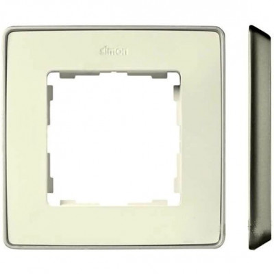 Simon S82Detail Рамка 1-ная, сл. кость, основание шампань, 8201610-248
