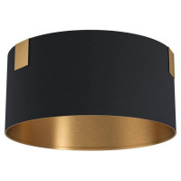 39963 Потолочный светильник TORTOLA 1, 1x40W, E27, H235, ?450, сталь, черный, латунь/текстиль, черны