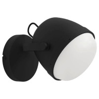 390081 Бра UPANEMA, 1x28W, E27, L185, H170, A235, сталь, черный//стекло, белый, 390081