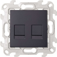Simon Розетка для передачи данных 2xRJ45 Cat.6 UTP цвета графит S24 Harmonie, 2410600-038 Simon Розетка для передачи данных 2xRJ45 Cat.6 UTP цвета графит S24 Harmonie, 2410600-038