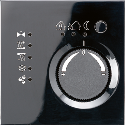 KNX-регулятор с шинным сопряжением с ручкой для установки температуры; чёрный, LS2178TSSW