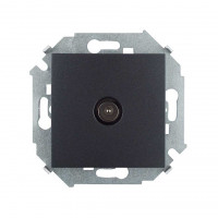 Simon Simon15 Розетка TV одиночная, винтовой зажим, графит, 1591475-038