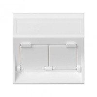 Simon Cima 500 Белый Адаптер для 2 шт RJ-45 CJ545.., CJ645.., CJ6A45F + MD67, наклон, крышки, 50х50мм, 50000086-030