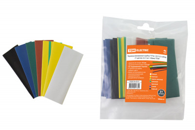 Термоусаживаемая трубка ТУТнг 25/12,5 набор (7 цветов по 3 шт. 100мм) TDM Electric, SQ0518-0510