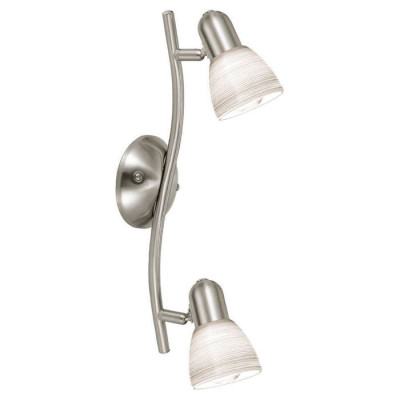 88473 Спот DAKAR 1, 2X40W (E14), L370, сталь, никель мат./стекло c мазан. пов-ю, белый