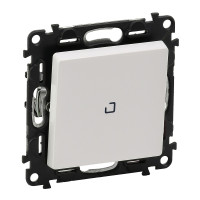 Legrand Valena LIFE.Переключатель 10АХ 250В с подсветкой,с лицевой панелью.Безвинтовые зажимы.Белый, 752426