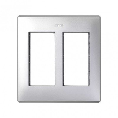 Simon Cima 500 Алюминий Рамка с суппортами на 2 модуля, 164х30х135мм, 9мм, 51010102-033