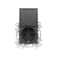 Simon Розетка 2К+З Schuko IP44, графит, 2450448-038