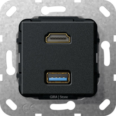 567910 Gira Разъем HDMI, USB 3.0 A