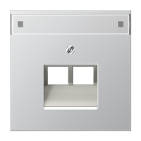 Крышка для сдвоенной телефонной и компютерной розетки  UAE с полем для надписи; алюминий, AL2969-2NAUA