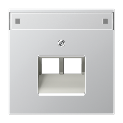 Крышка для сдвоенной телефонной и компютерной розетки  UAE с полем для надписи; алюминий, AL2969-2NAUA