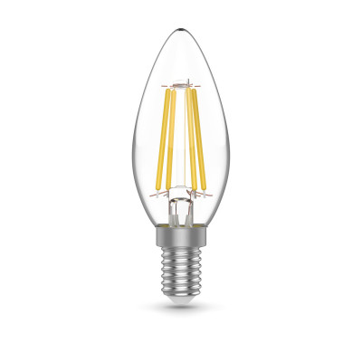 Лампа Gauss Basic Filament Свеча 5,5W 530lm 4100К Е14 LED (3 лампы в упаковке) 1/20, 1031126T