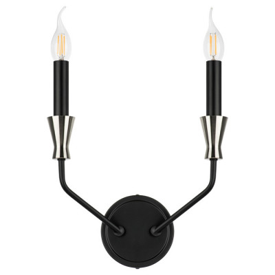 Lightstar 732527 (SB1735/2) Бра RAGNO 2х40W E14 ЧЕРНЫЙ/НИКЕЛЬ (в комплекте)