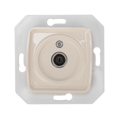 DEA Розетка TV Проходная с/у мех. Беж KRANZ (1/10/120), KR-78-0251