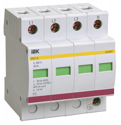 KARAT ОПС1-B УЗИП 4P In=30кА Un=400В Im=60кА IEK, MOP20-4-B
