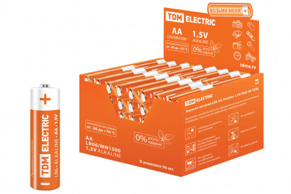 Элемент питания LR6 AA Alkaline 1,5V PAK-96 TDM Electric, SQ1702-0005