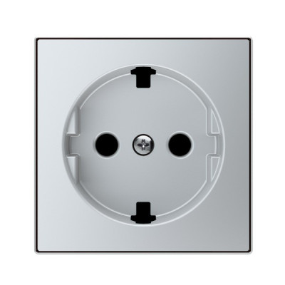 8588.9 PL - Накладка для розетки SCHUKO с плоской поверхностью, серия SKY, цвет серебристый алюминий - 2CLA858890A1301