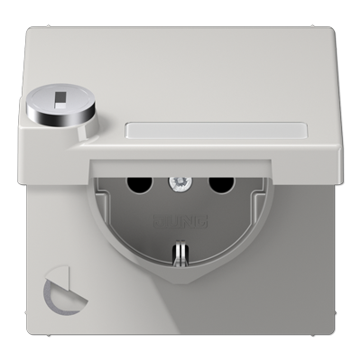 SCHUKO-розетка с крышкой  и замком, LS1520NAKLSLLG